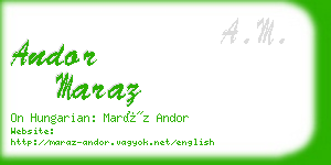 andor maraz business card